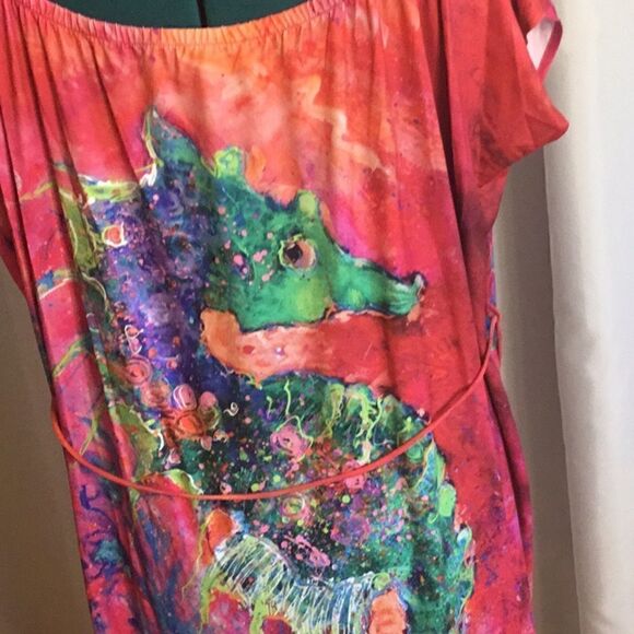 NWOT LEOMA LOVEGROVE dress in small with seahorse designs front & back - Picture 10 of 12